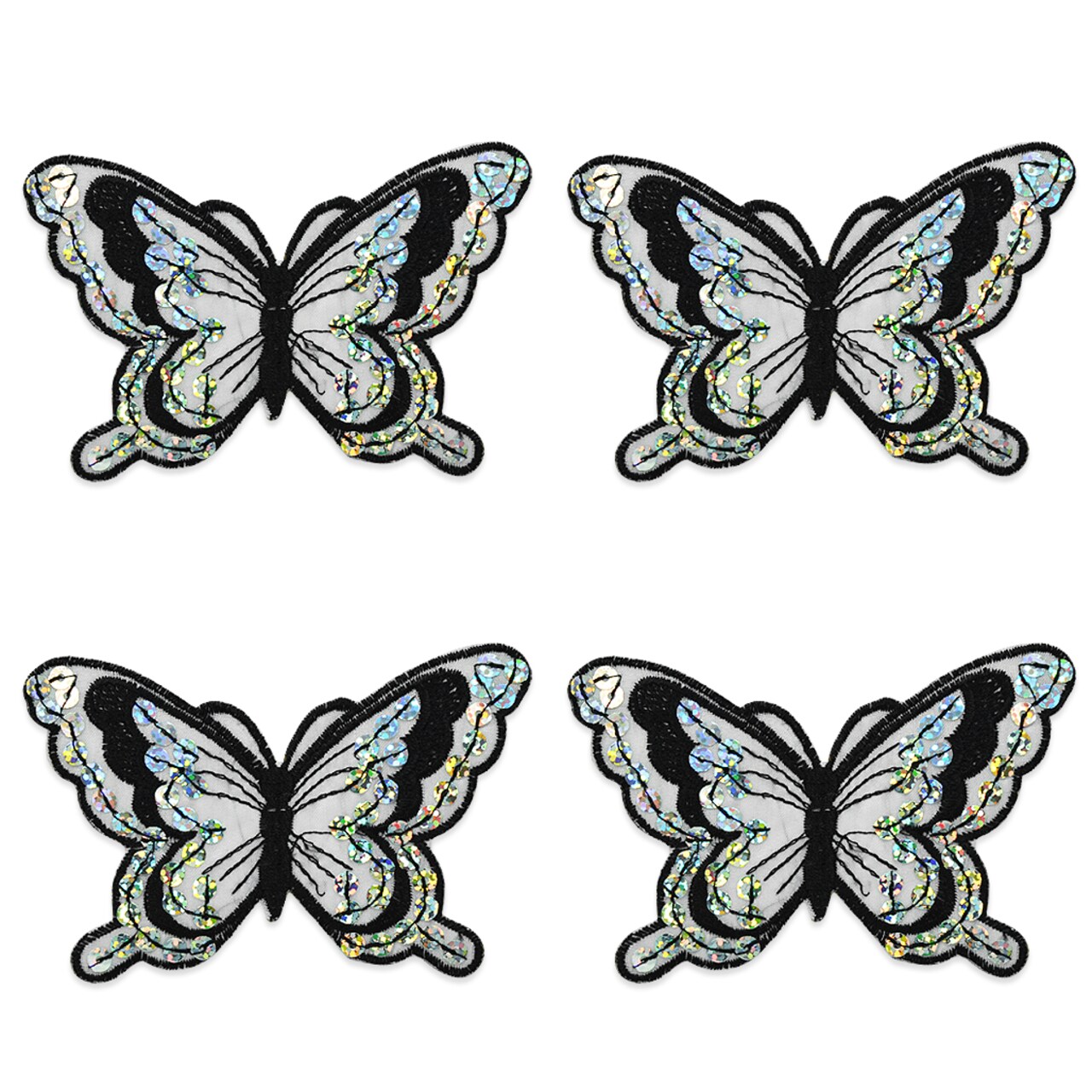Pack of 2 Iron-On Butterfly Sequin Applique Pack of 2 - SM6324-04